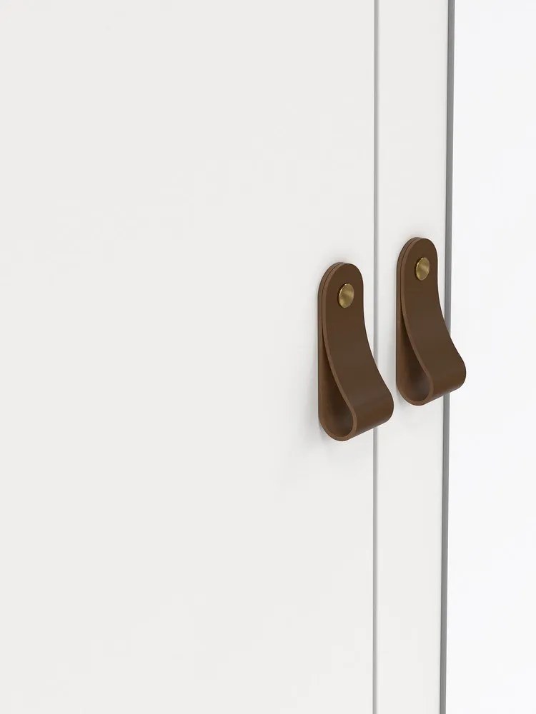 Бял гардероб с огледало 150x199x58 cm Madrid – Tvilum