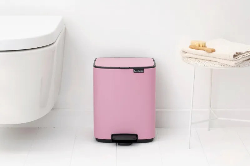 Кош за боклук Brabantia Bo Pedal 1010445, 7 л, Плавно затваряне, Гумирана основа, Розов