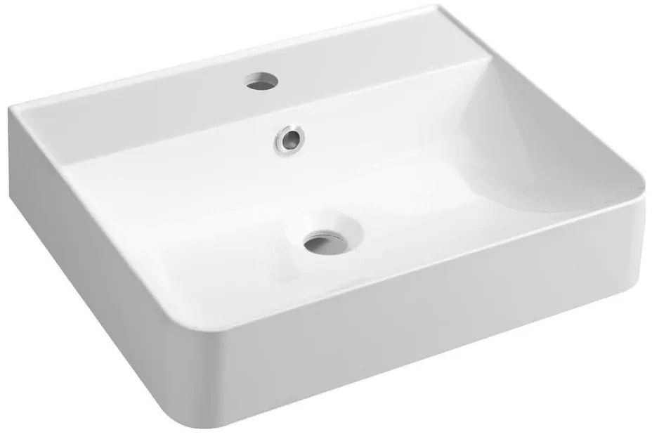 Sapho - Стенно монтирана мивка 50x40 см, лят мрамор/бял