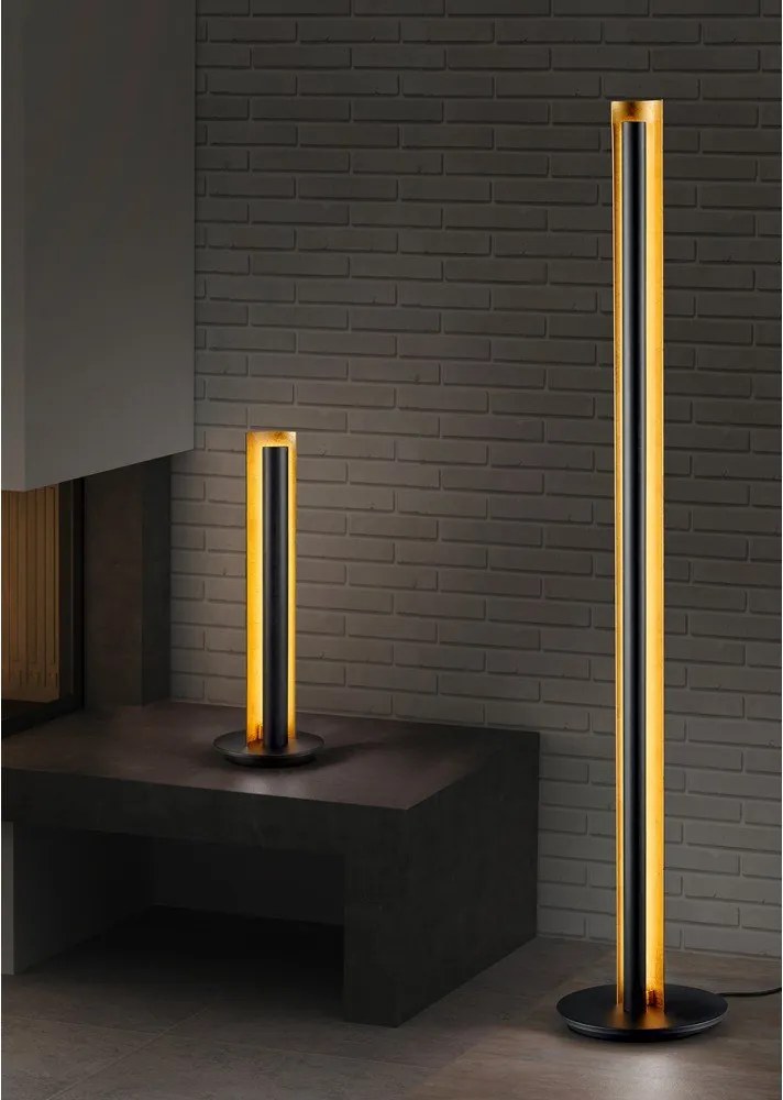 Черна LED затъмняваща се подова лампа (височина 142,5 cm) Texel – Trio