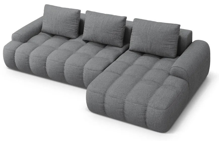 Сив сгъваем/с място за съхранение ъглов диван (десен ъгъл) Linz – Cosmopolitan Design