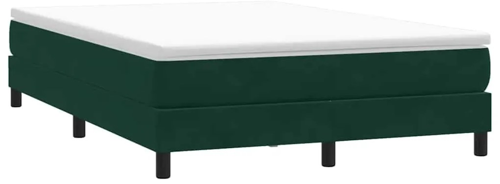 3315828 vidaXL Box Spring Легло без матрак Тъмнозелено 140x210 cm Кадифе