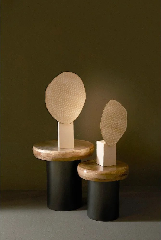 Бежова метална настолна лампа с метален абажур (височина 46 cm) Neev – Bizzotto