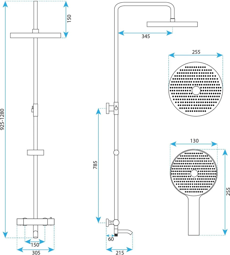 Комплект за душ Rea Lungo Stripe Brush Gold