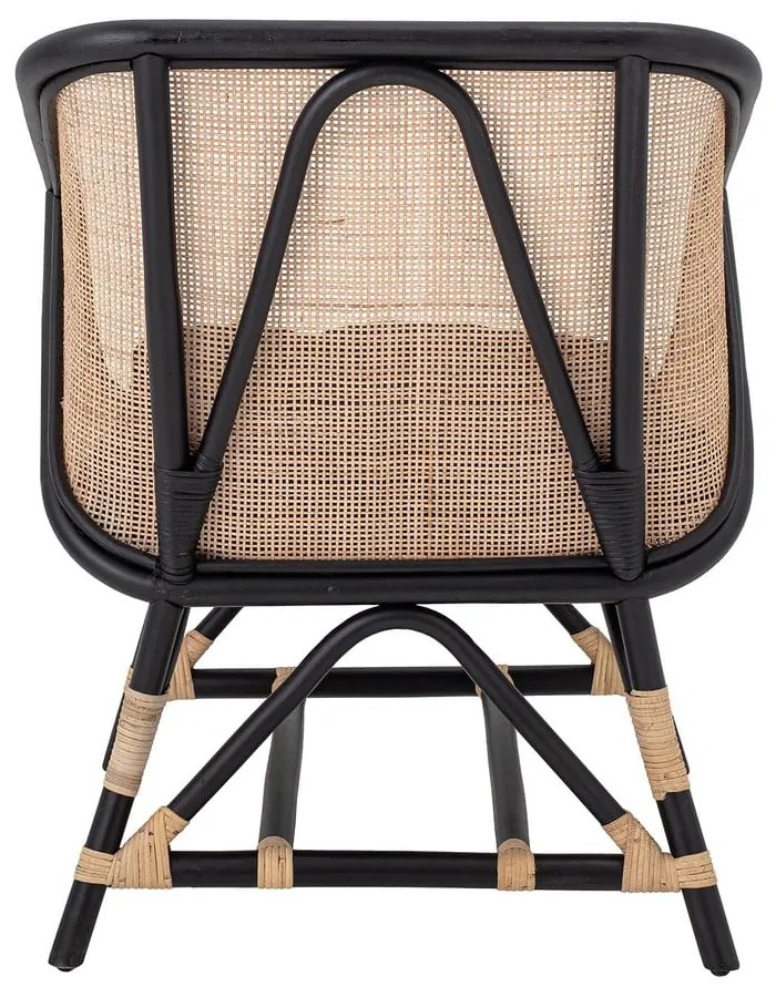 Черно и бежово кресло с плетка Loue - Bloomingville
