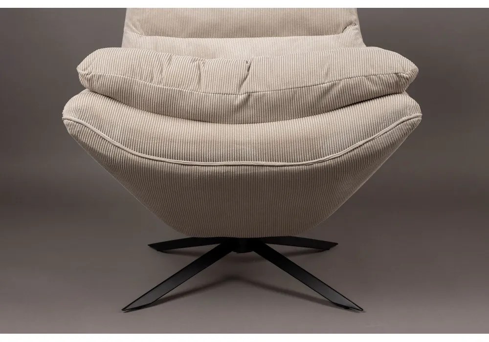Кресло от бяло кадифе Vince - Dutchbone