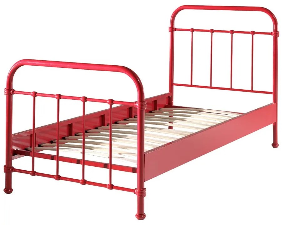 Червено метално детско легло , 90 x 200 cm New York - Vipack