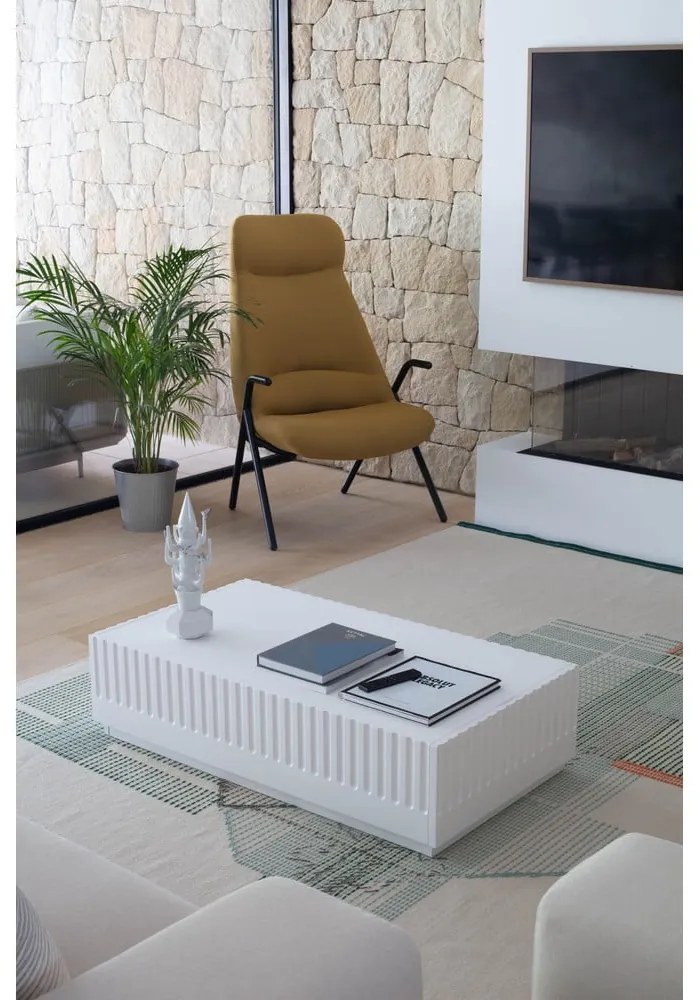 Бяла масичка за кафе с 2 чекмеджета Doric - Teulat