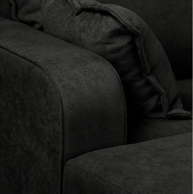 Черен ъглов диван (ляв ъгъл) Beata - Ropez