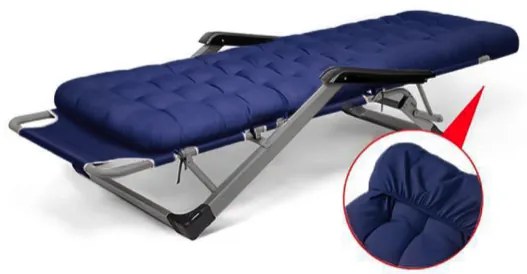 Градински шезлонг със сива рамка и възглавница Сив