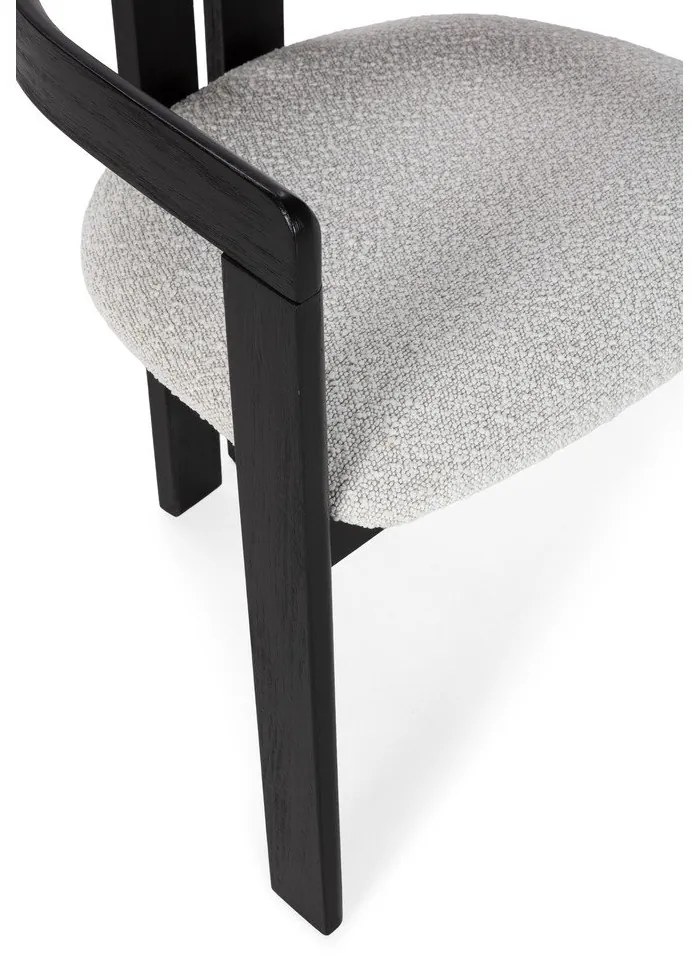 Бели/черни тапицирани трапезни столове в комплект с подлакътници 2 бр. Eiden – MOME