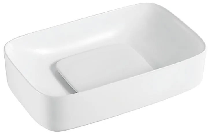 Мивка за баня DONNI 901W, Inter Ceramic, монтаж върху плот, порцелан, бял, 37.5х14.5х60см