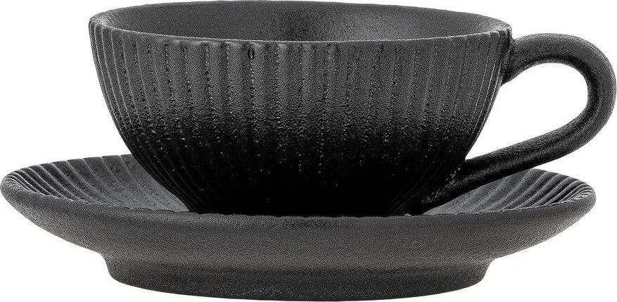 Черна керамична чаша за капучино 200 ml Neri – Bloomingville