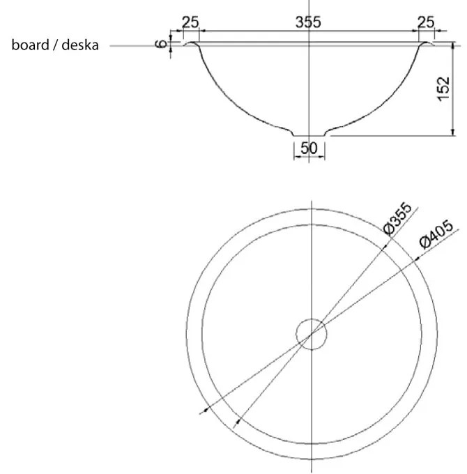 Кръгла мивка от неръждаема стомана в сребристо ø 40,5 cm – Sapho