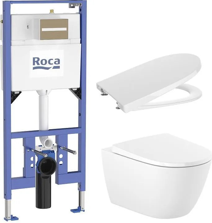 Комплект за WC Duplo S 135 mm 4 в 1 Ona Vortex Rimless (бутон по избор) (A8900A902E + A34668C000 + A801E12001)