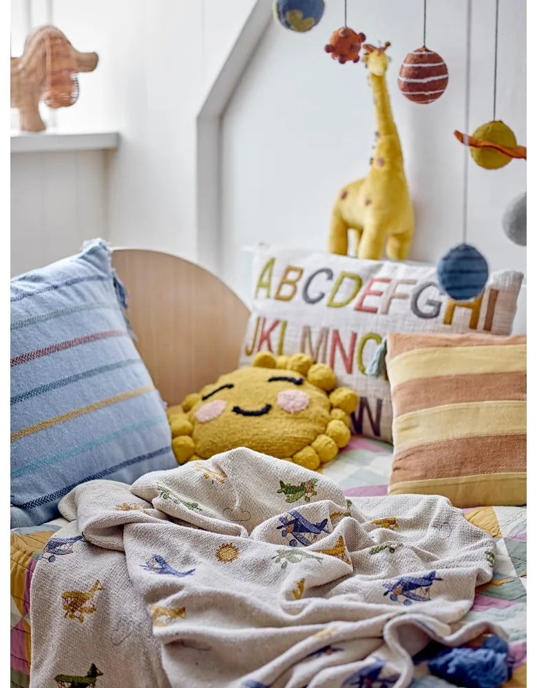 Кремаво бебешко одеяло 130x160 cm Plane – Bloomingville Mini