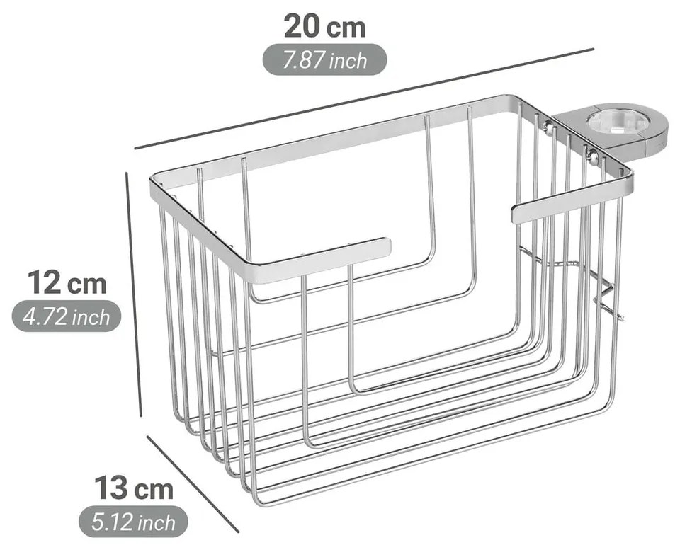 Рафт за баня без пробиване от неръждаема стомана в блестящо сребрист цвят Valognes – Wenko