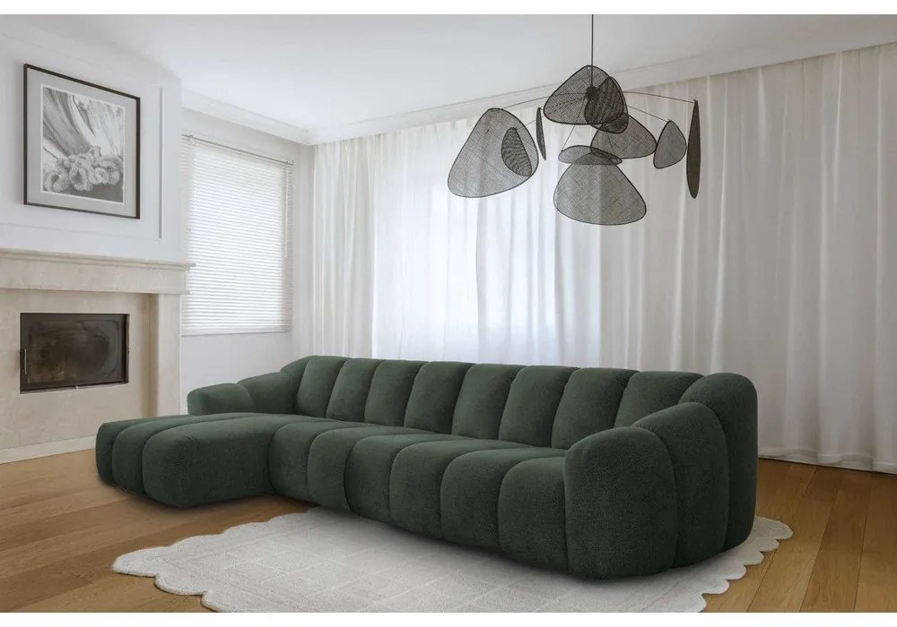 Тъмнозелен ъглов диван (ляв ъгъл) Shell – Miuform