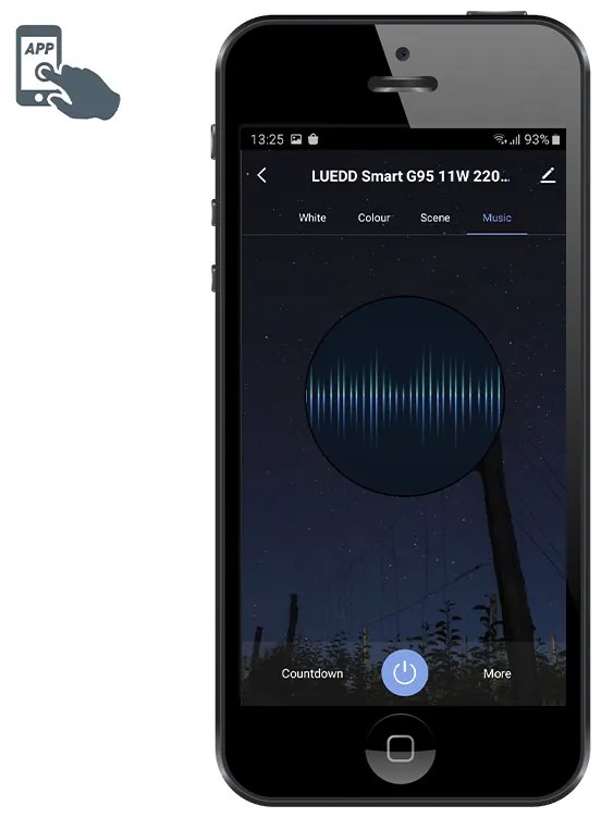 Интелигентна E27 димируема LED крушка G95 11W 900lm 2200-4000K RGB