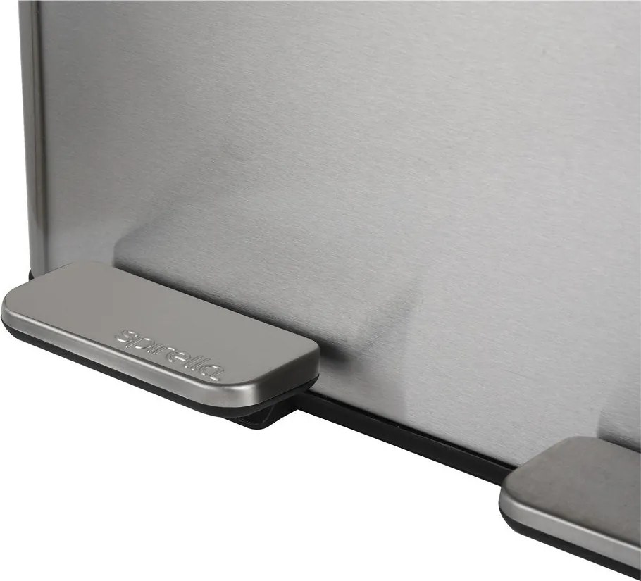 Стоманено кошче за боклук 2x30 l за рециклиране с педал в матово сребрист цвят Aliya – Spirella