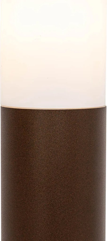 Стълб за външна лампа ръждивокафяв с опал 80 см IP44 - Rox