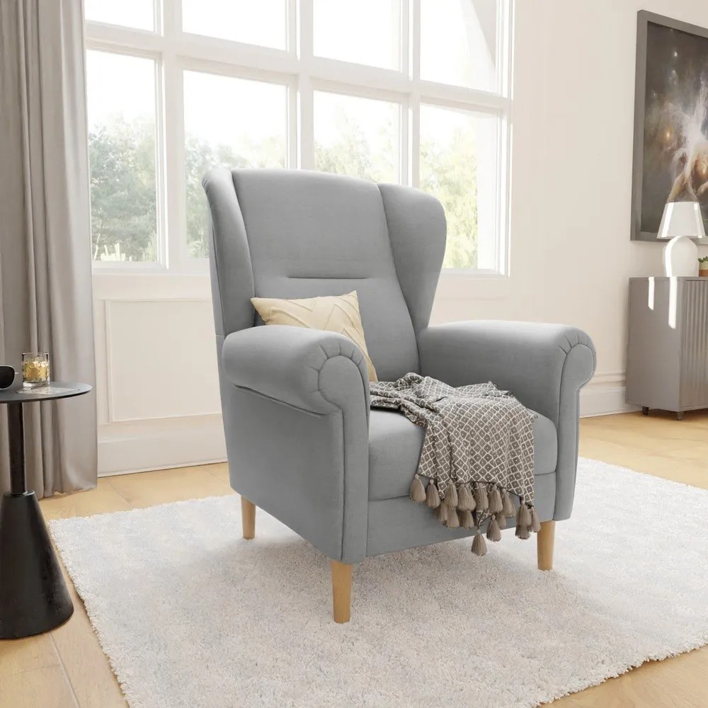 Светлосиво кресло крило Swan – Ropez