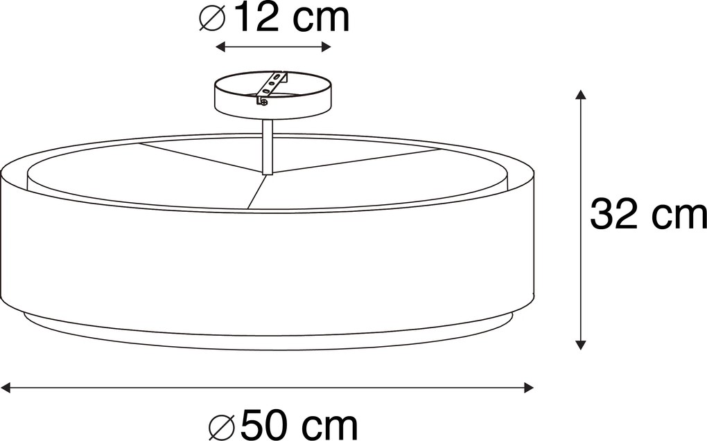 Смарт таванна лампа кафява с бяло 50 см 3 светлини вкл. 3 Wifi A60 - Drum Duo