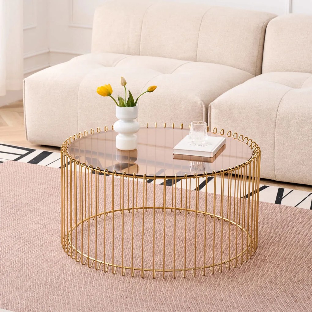 Кафе-маса Temporal Round-злато