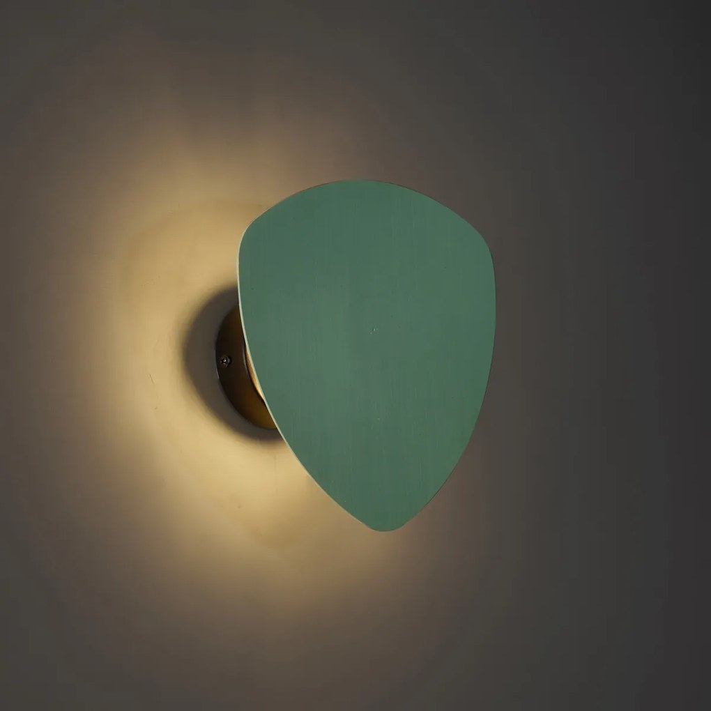 Дизайнерска стенна лампа зелена органична 20 см 2 светлини - Pulley