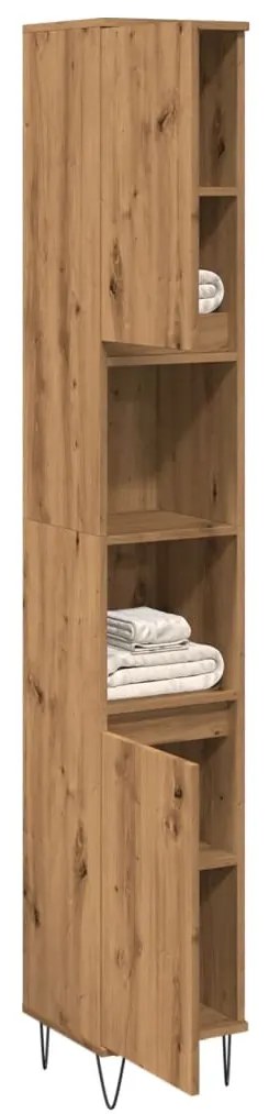 857200 vidaXL Шкаф за баня, дъб артизан, 30x30x190 см, инженерно дърво