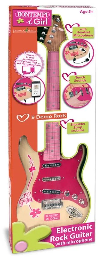 Bontempi - Електрическа китара с презрамка и микрофон I Girl