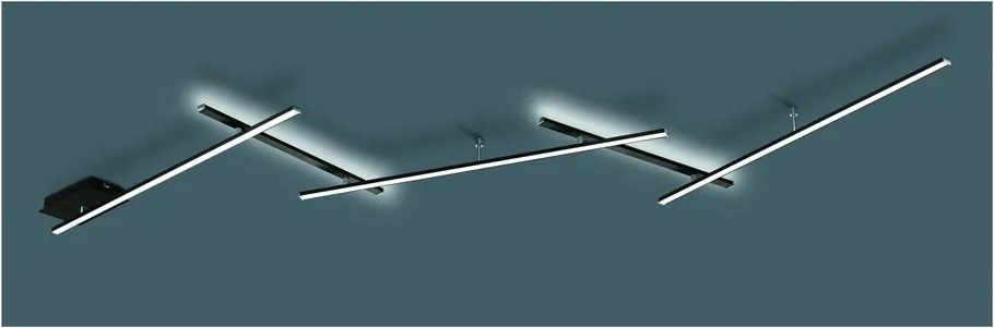 Матово черно LED затъмняващо се осветително тяло за таван 50x245 cm Indira – Trio