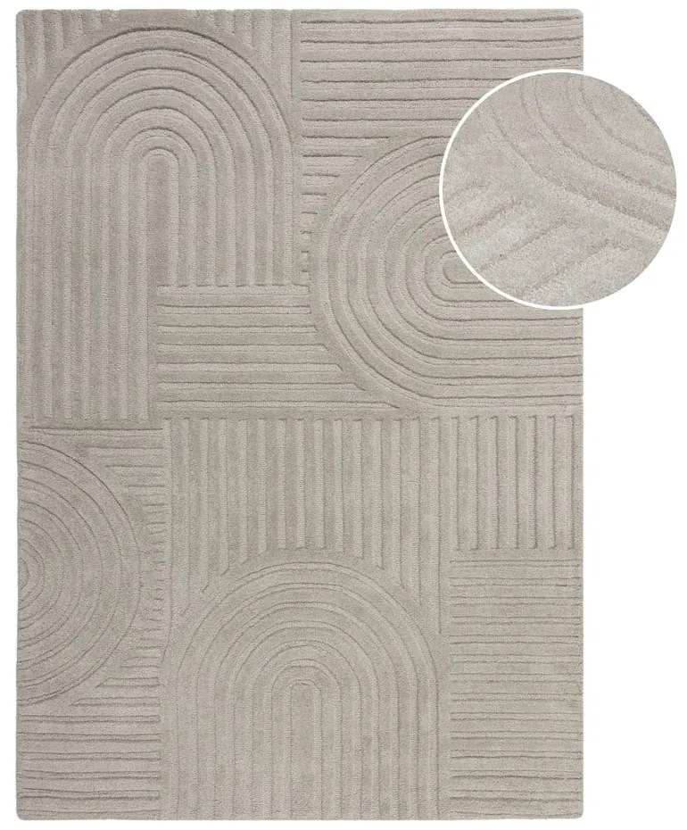 Сив вълнен килим , 120 x 170 cm Zen Garden - Flair Rugs