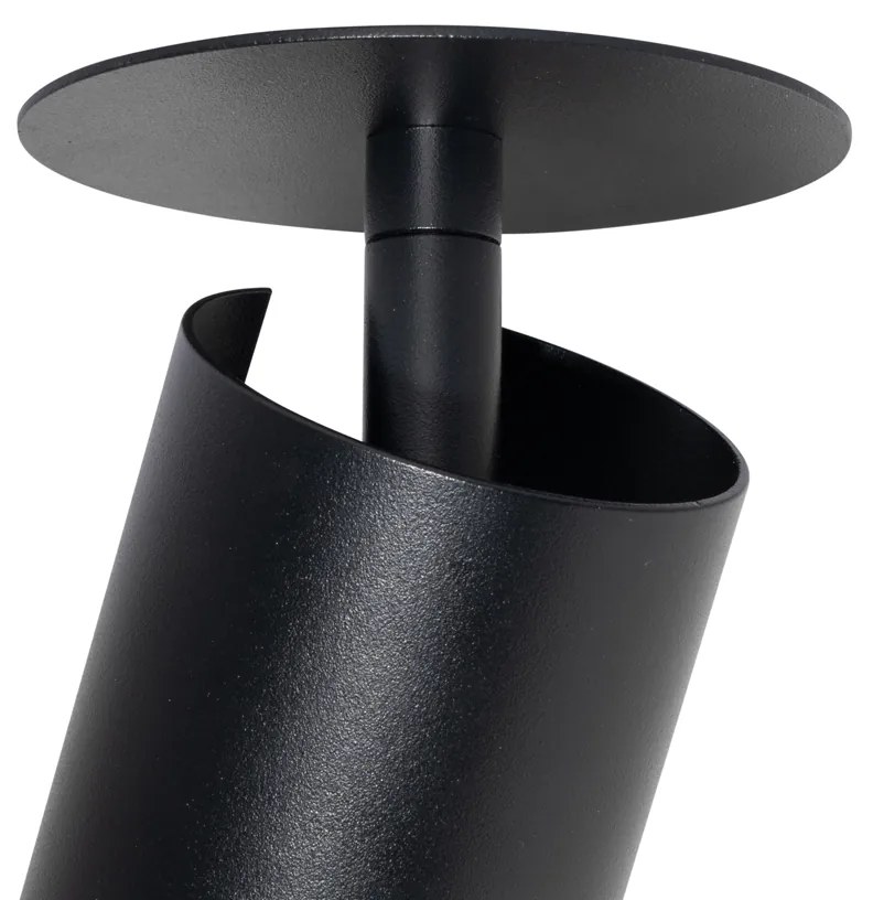 Комплект от 6 модерни вградени спота черни GU10 50mm - Chels