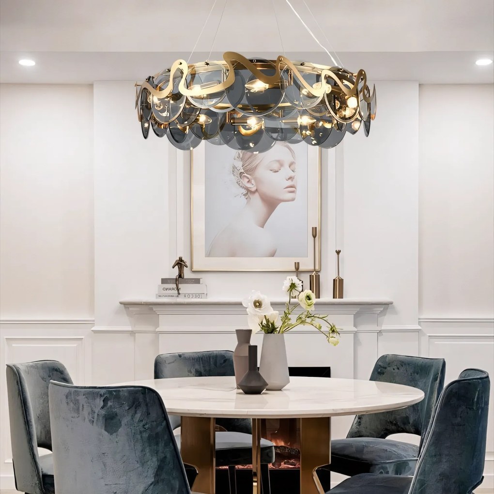 Лампа APP1545-8CP Brush Gold / Grey