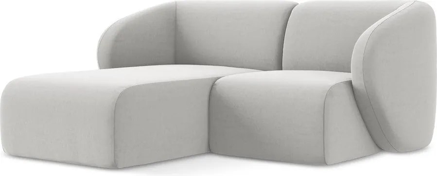 Светлосив кадифен ъглов диван (ляв ъгъл) Lani – Makamii