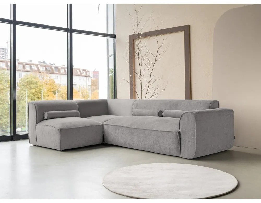 Светлосив ъглов диван (ляв ъгъл) Flex Felix – Miuform