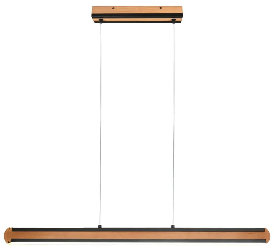 Черно и естествено LED висящо осветително тяло Deacon – Trio