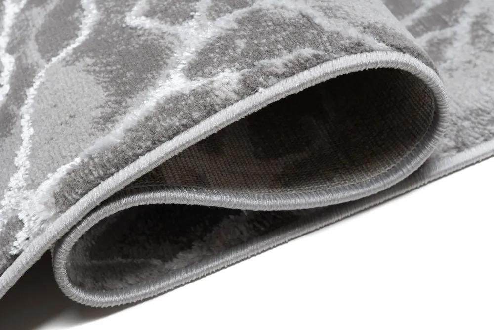 Опростен модерен килим в сиво с бял мотив Ширина: 160 см | Дължина: 230 см