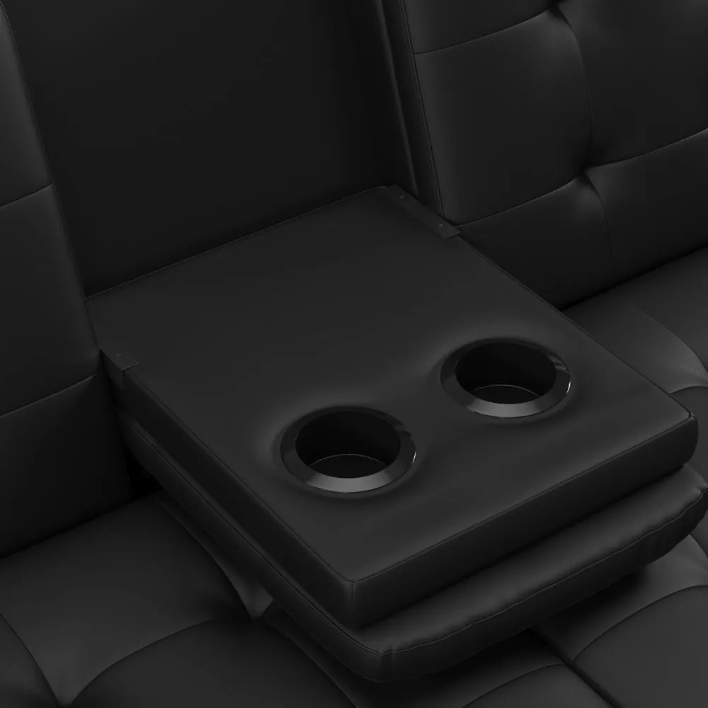 Черен разтегателен диван от изкуствена кожа 191 cm Maine – Støraa