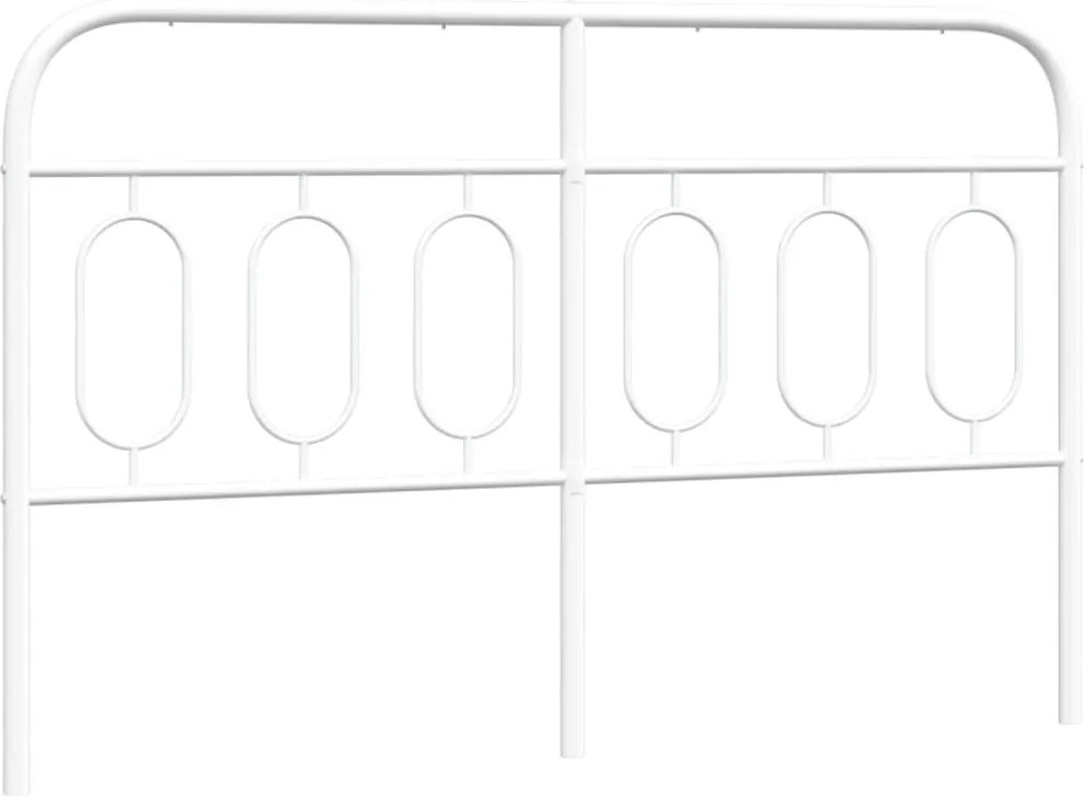 377199 vidaXL Метална резервна табла за легло, бяла, 140 см