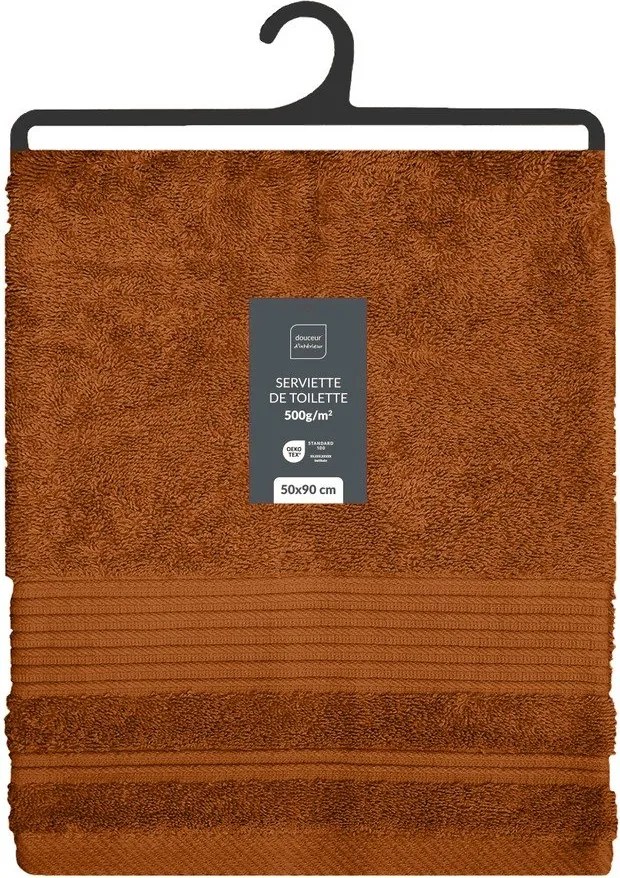 Теракотена памучна кърпа от тери 50x90 cm Tendresse – douceur d'intérieur