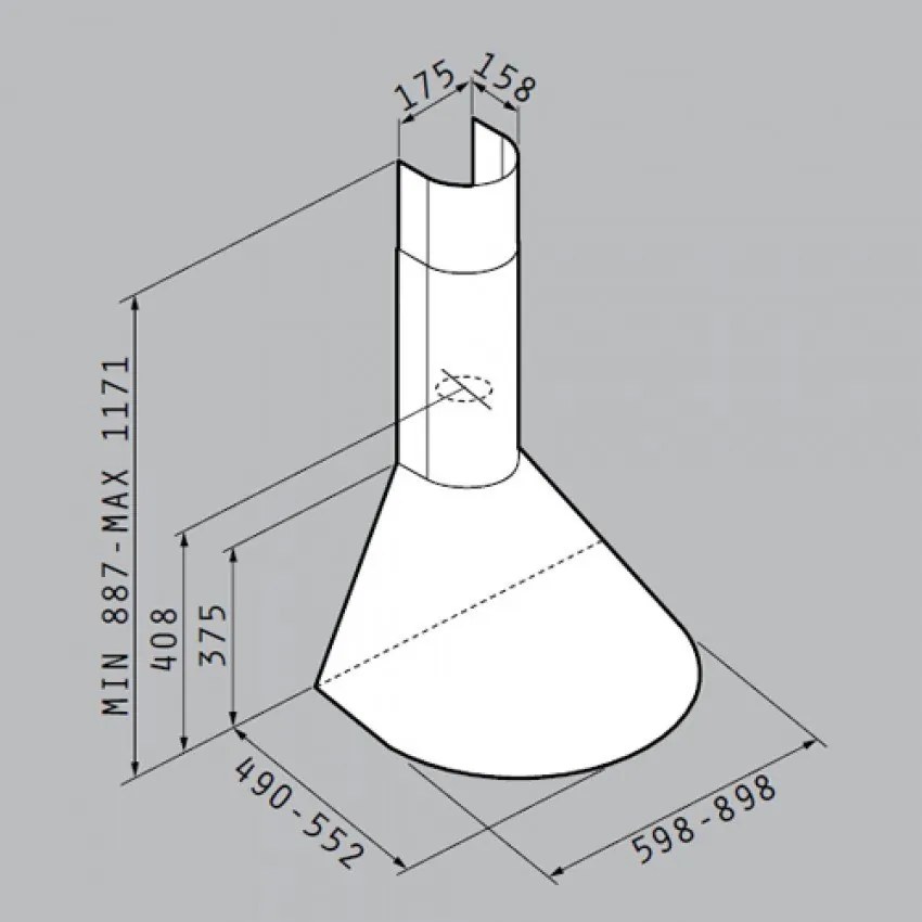 Абсорбатор Pyramis chimney round classic-Length: 60 cm.