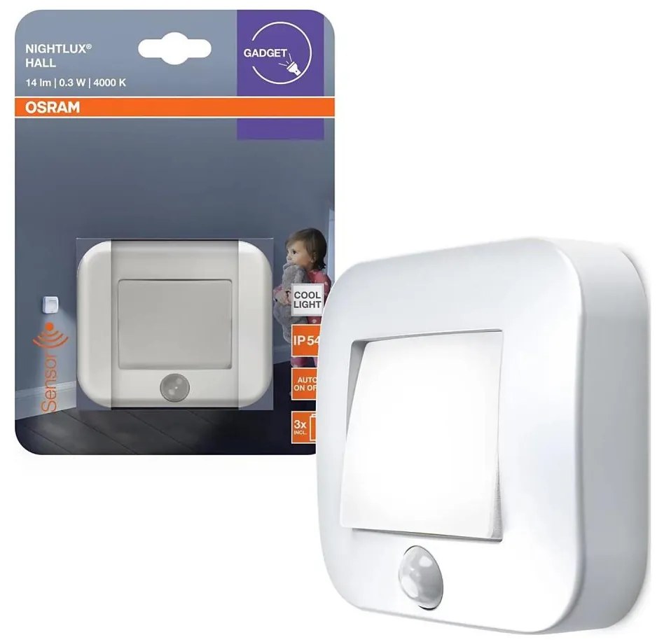 Osram - LED ориентиращо осветително тяло със сензор NIGHTLUX LED/0,3W/3xAAA IP54