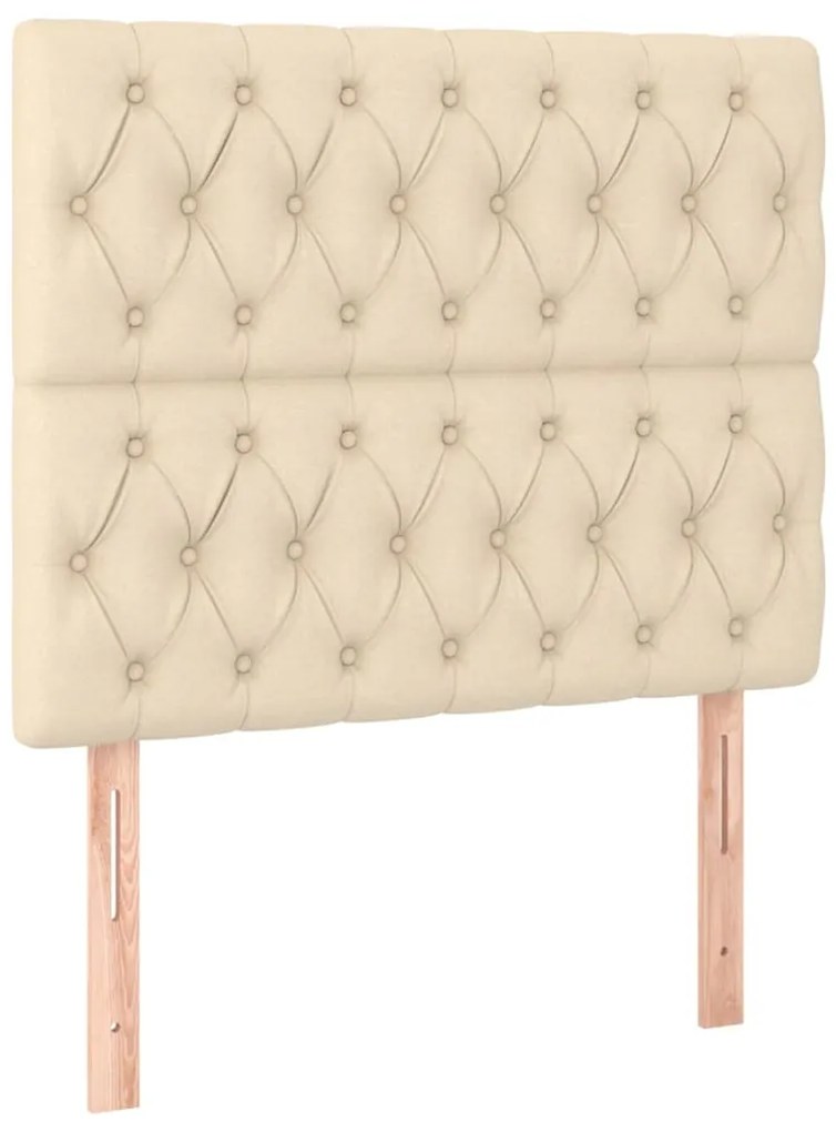 3116655 vidaXL Табла за легло, кремава, 90x7x118/128 см, плат