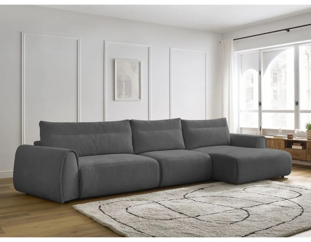 Сив ъглов диван Aden – Bobochic Paris