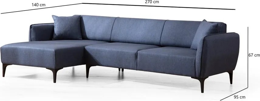 Син ъглов диван , ляв ъгъл Belissimo – Balcab Home