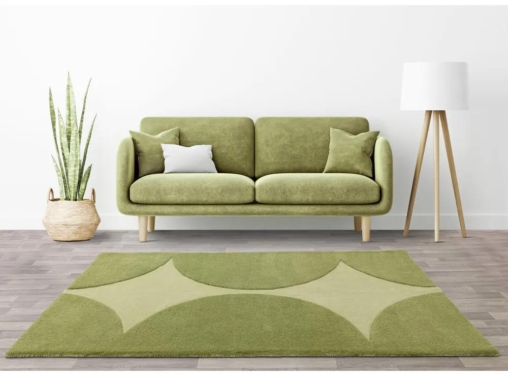 Зелен ръчно изработен вълнен килим 200x290 cm Canvas – Asiatic Carpets