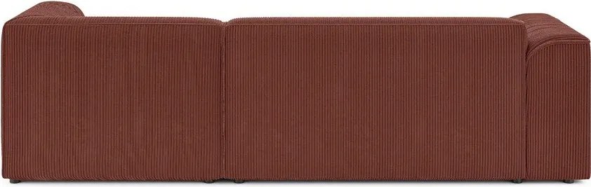 Теракотен ъглов диван от рипсено кадифе (десен ъгъл) Merid – Ropez