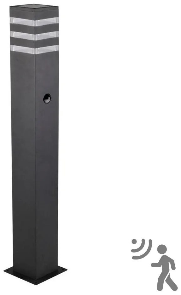 Външна лампа TEKSAS с сензор, 1xE27/12W/230V, IP44, 74 см, антрацит